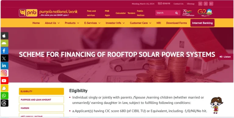 Punjab National Bank Roof Top Solar Loan Scheme